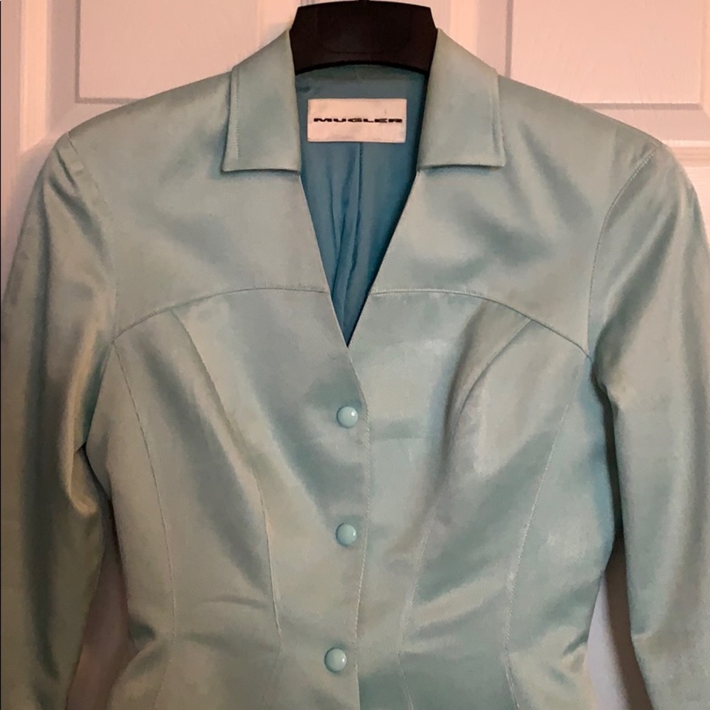 Tiffany blue MUGLER jacket